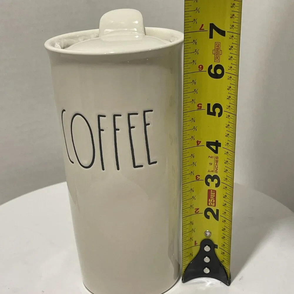 NEW Rae Dunn Coffee Travel Mug Tumbler Letter Ivory Ceramic Hot/Cold Cup Lid NEW